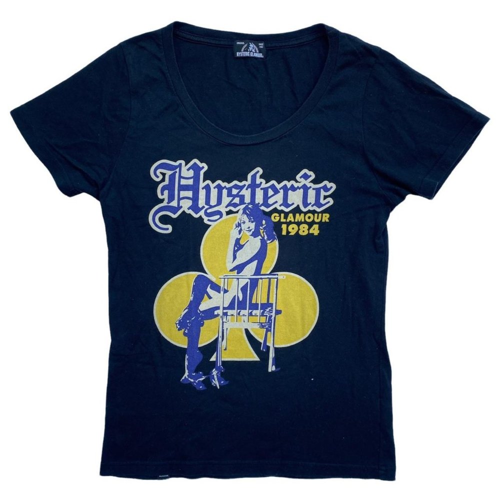 Vintage Hysteric Glamour burlesque girl screen printed t-shirt